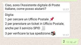 Poste italiane prenota un ticket con Whatsapp [upl. by Eoz]