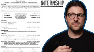 How To Make an Internship Resume Example  Microsoft Word [upl. by Hymie]