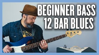 Beginner Bass Lesson 12 Bar Blues [upl. by Bricker]