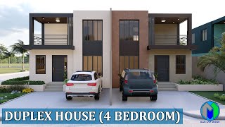 Duplex House Design  Two Storey House Design  4 Bedroom [upl. by Odraner]