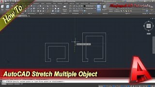 Autocad How To Stretch Multiple Objects [upl. by Lleuqar]