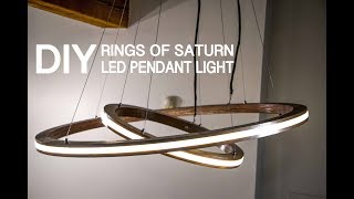 DIY Music Reactive quotRings of Saturnquot LED Pendant Light controlled by Arduino  How to Make [upl. by Aihselef]