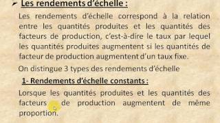 Microéconomie S2 partie 7 quot les rendements déchelle quot [upl. by Iur882]