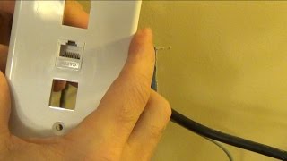 How to Install a Cat 5e Network Cable Wall PlugJack  RJ45 [upl. by Nahamas]