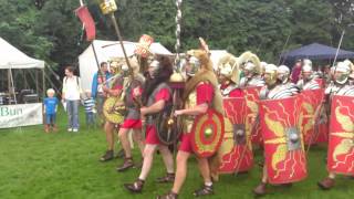 Roman Reenactment at the Amphitheatre in Caerleon Marching In [upl. by Cochran]