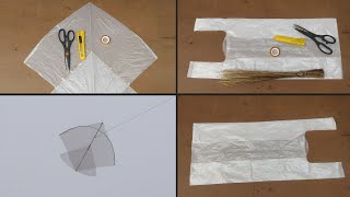 How to make kite with plastic bag at home with flying test  diy with polypropylene bag  KITESTAN [upl. by Inal]