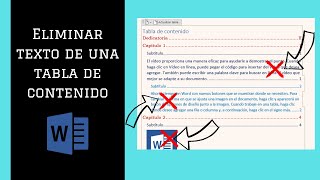 Cómo ELIMINAR TEXTO de una TABLA DE CONTENIDO en WORD [upl. by Attolrac66]