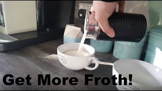 How to Get More Froth from Your Nespresso Coffee Aeroccino  Nespresso tips and help [upl. by Qifahs34]