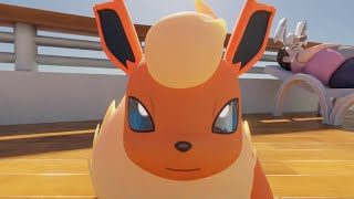 Flareon want to play  Eevee Family 82 pokémon 3D animation [upl. by Anaicilef]