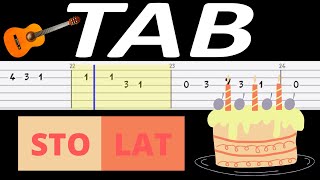 🎸 Sto lat  melodia TAB gitara 🎵 TABY I NUTY W OPISIE 🎼 [upl. by Nyvek984]