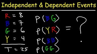 Probability  Independent and Dependent Events [upl. by Mychal]