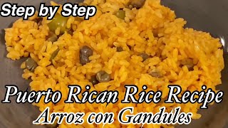 How To Make Puerto Rican RiceArroz con Gandules Step by Step Easy [upl. by Terrill]