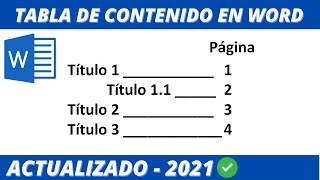 CÓMO CREAR TABLA DE CONTENIDO EN WORD 2019 [upl. by Anole]