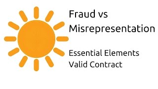 Fraud vs Misrepresentation  Other Essential Elements of a Valid Contract  CA CPT  CS amp CMA [upl. by Pooley597]