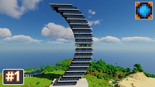 Modern Futuristic Skyscraper 14 Minecraft Tutorial Lets Build Part 1 [upl. by Farrow]