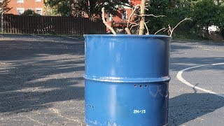 How to Build a Backyard Fire Pit using a 55 Gallon Drum [upl. by Hube]