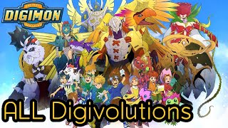 ALL Digivolutions HD Digimon Adventure Season 1 English [upl. by Ahsiym]