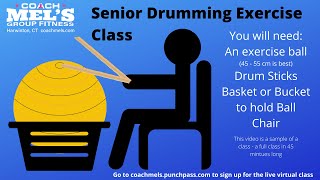 Senior Drumming Sample Class at Coach Mels [upl. by Arodoet258]